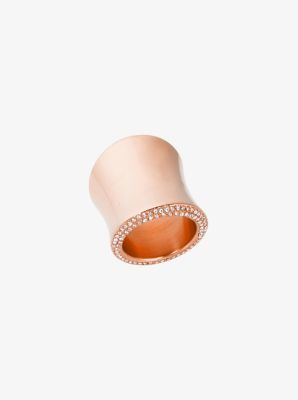 Pav&eacute; Rose Gold-Tone Ring