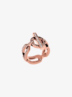 Michael kors pave shop rose gold ring