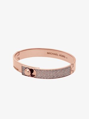 Michael kors rose hot sale gold pave bracelet