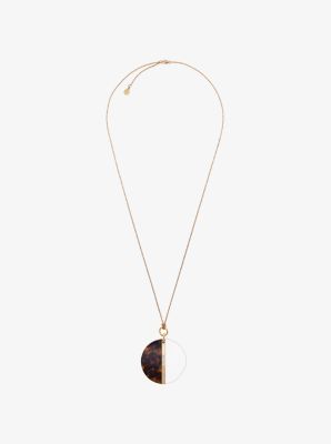Gold-Tone Color-Block Disc Necklace