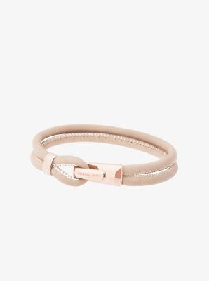 Rose Gold Tone Hook Leather Bracelet Michael Kors