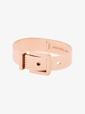 Rose Gold Tone Ribbed Buckle Bracelet Michael Kors Canada