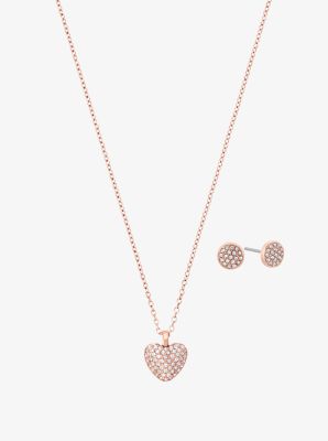 Michael kors heart necklace deals and earrings