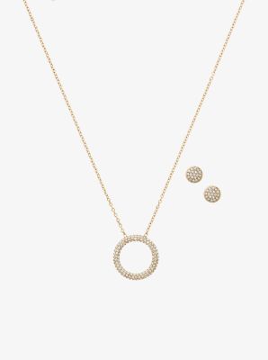 michael kors earrings and necklace set