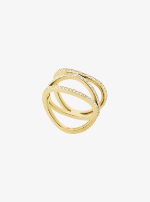 Pav&eacute; Gold-Tone Ring