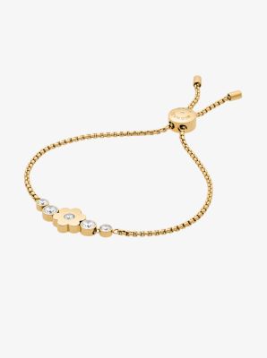 Pav Gold Tone Floral Slider Bracelet Michael Kors Canada