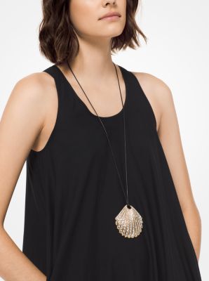 Gold-Tone Pav&eacute; Seashell Necklace