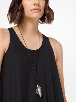 Silver-Tone Conch Shell Necklace