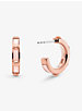 Studded Rose Gold-Plated and Acetate Hoop Earrings image number 1