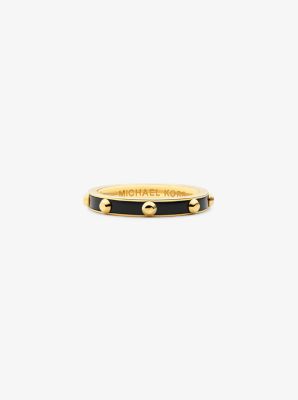 Studded Gold-plated And Acetate Ring 