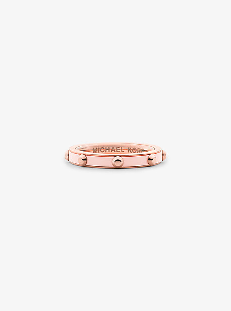 Studded Rose Gold-Plated and Acetate Ring