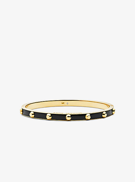 Studded Gold-Plated and Acetate Bangle