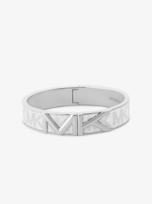 Bracelet rigide Mott argenté à logo