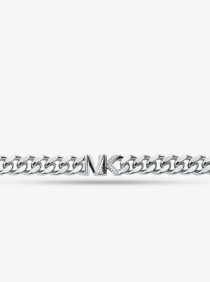 Louis Vuitton Monogram Chain Bracelet Silver Black Metal. Size L