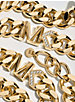 Precious Metal-Plated Brass Pavé Logo Curb Link Bracelet image number 2