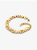 Precious Metal-Plated Brass Pavé Logo Chain Bracelet image number 1