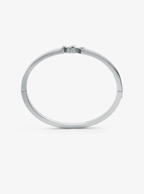 Precious Metal-Plated Brass Pavé Logo Bangle image number 1