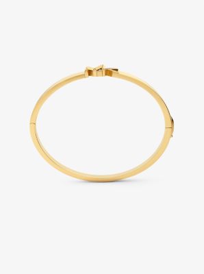 Precious Metal-Plated Brass Pavé Logo Bangle image number 1