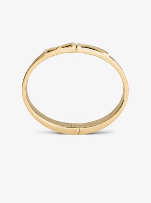 Mott Gold-Tone Signature Logo Bangle in GOLD | Michael Kors