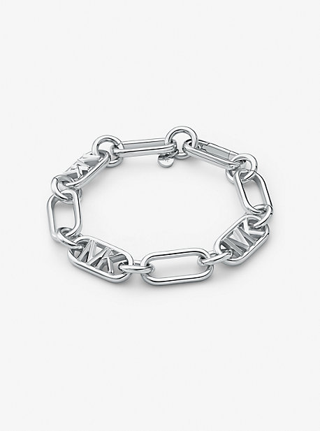 MK Bracelet à maillons en laiton plaqué en métal précieux - Argent - Michael Kors