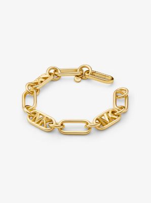 Michael Kors 14K Gold-Plated Brass Logo Chain Bracelet