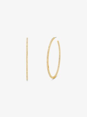 Michael kors cheap pave hoop earrings