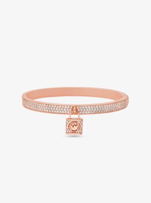 Michael Kors Chunky Rose Gold Tone Chain Logo Bracelet 8