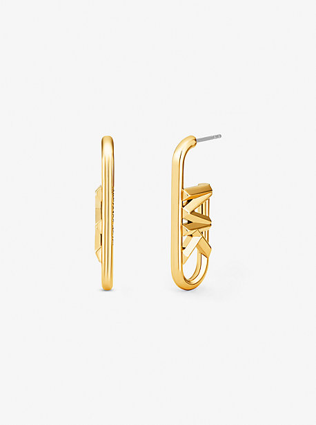 MK Precious Metal-Plated Brass Empire Logo Earrings - Gold - Michael Kors