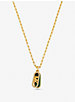 Precious Metal-Plated Brass and Acetate Pavé Empire Logo Necklace image number 0