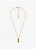 Precious Metal-Plated Brass and Acetate Pavé Empire Logo Necklace image number 1
