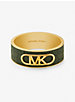 Bracelet en laiton à placage en métal précieux gaufré à motif crocodile et à logo Empire image number 0