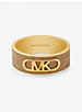 Precious Metal-Plated Brass and Crocodile Embossed Empire Logo Bangle image number 0