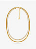 Precious Metal-Plated Brass Double Chain Tennis Necklace image number 0