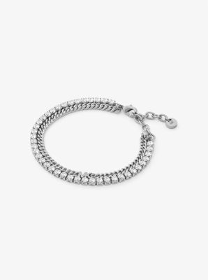 Precious Metal-Plated Brass Double Chain Tennis Bracelet image number 0