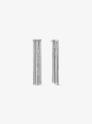 Precious Metal-Plated Brass Pavé Chain Drop Earrings | Michael Kors