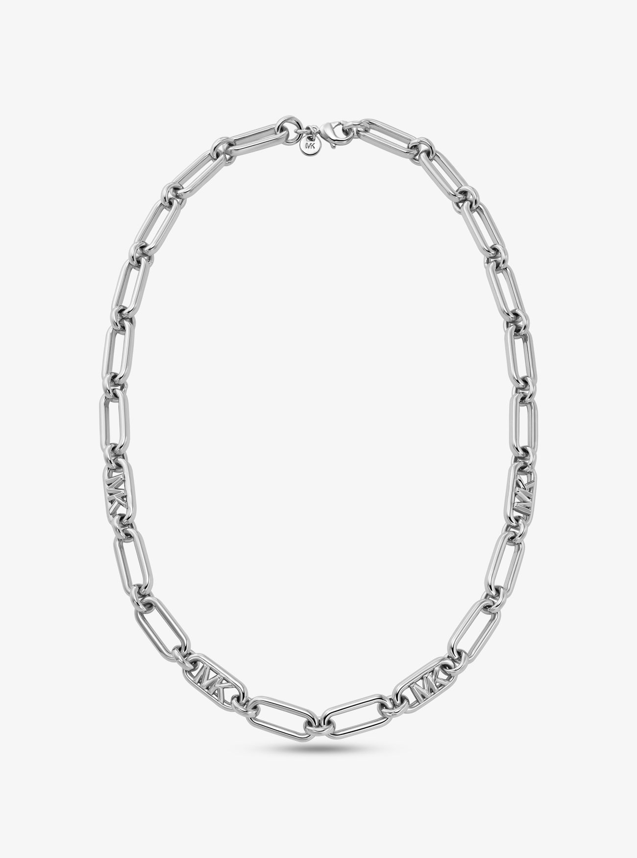 MK Precious Metal-Plated Brass Chain Link Necklace - Silver - Michael Kors