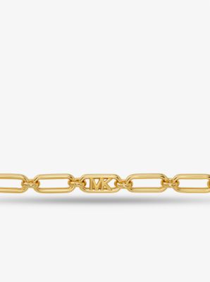 MICHAEL Michael Kors Pave Logo Chain Belt in Metallic