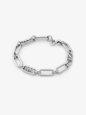 Precious Metal-plated Brass Empire Logo Chain Link Bracelet