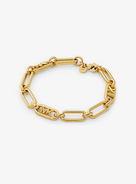 MK Precious Metal-Plated Brass Empire Logo Chain Link Bracelet - Gold - Michael Kors
