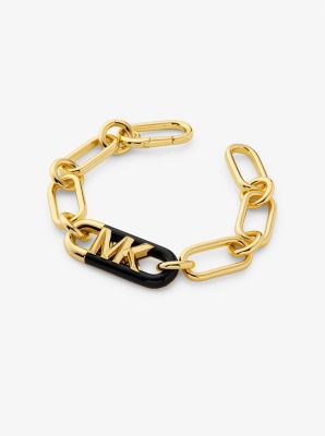 Precious Metal-Plated Brass and Acetate Empire Logo Bracelet image number 1