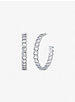 Precious Metal-Plated Brass Pavé Curb Link Hoop Earrings image number 0
