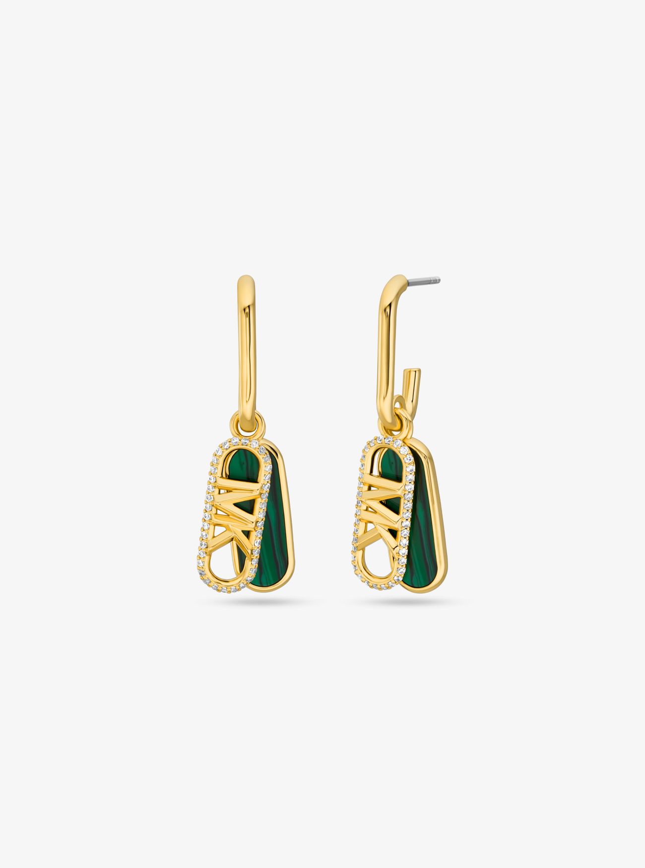 MK Precious Metal-Plated Brass and Acetate PavÃ© Empire Link Earrings - Gold - Michael Kors