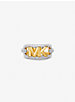Precious Metal-Plated Brass Pavé Empire Logo Ring image number 0