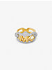 Precious Metal-Plated Brass Pavé Empire Logo Ring image number 1