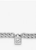 Precious Metal-Plated Brass Pavé Lock Curb Link Necklace image number 1