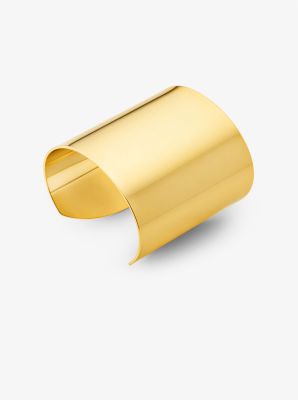 Michael Kors Precious Metal-plated Brass Cuff In Gold