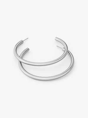 Precious-Metal Plated Brass Large Hoop Earrings image number 1