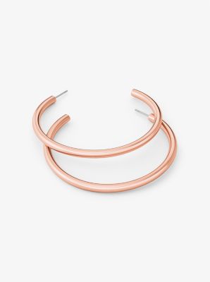 Michael kors rose gold hoop earrings online