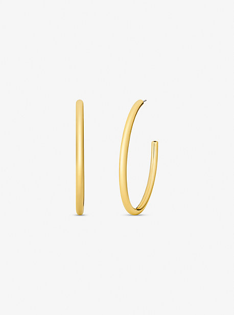 Michael Kors Precious-metal Plated Brass Large Hoop Earrings In Gold