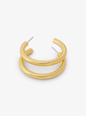 Precious Metal-Plated Brass Small Hoop Earrings image number 1